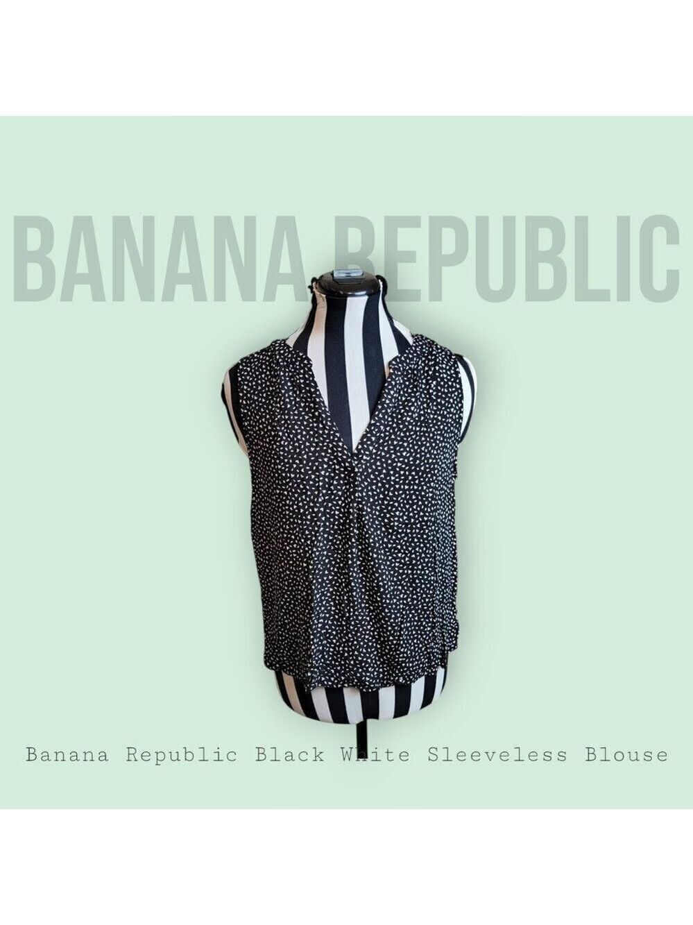 Banana Republic Black and White Sleeveless Top - Size S